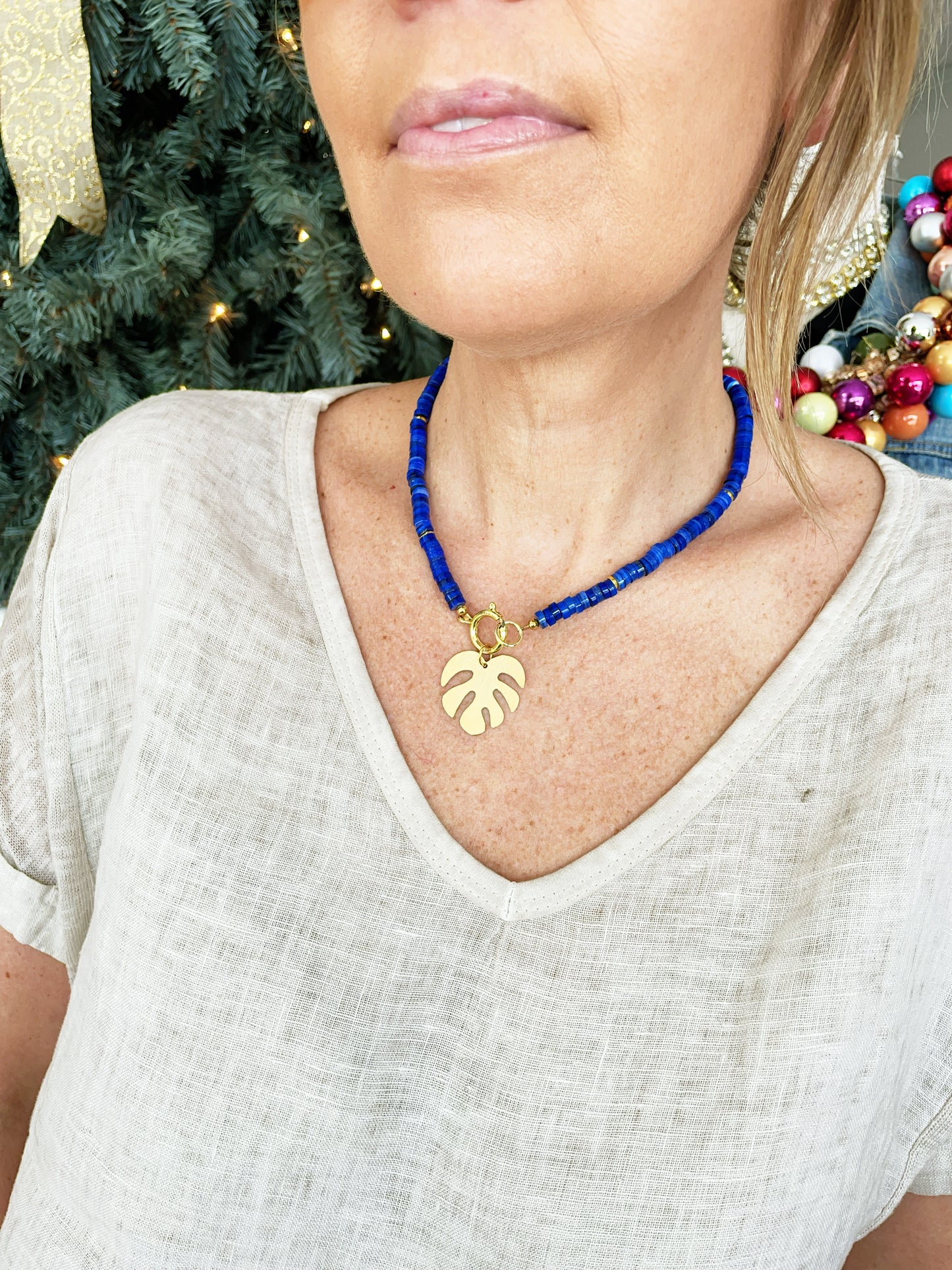 Lapis Puka Necklace
