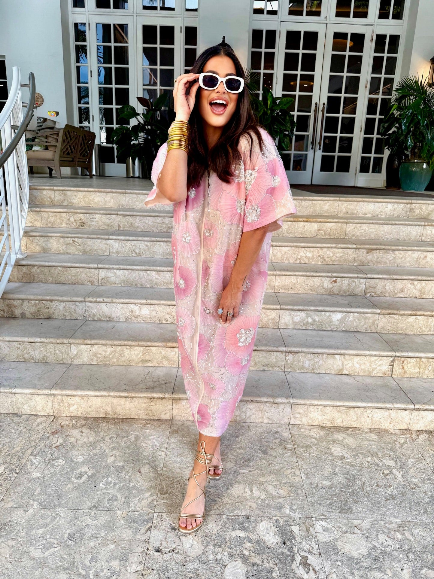 She She Sequin Midi Dress - Blush