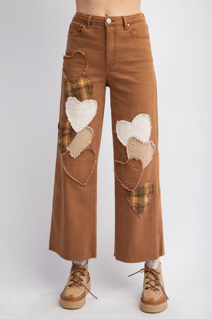 Wooden Heart Patch Pants *shipped to us 10.11