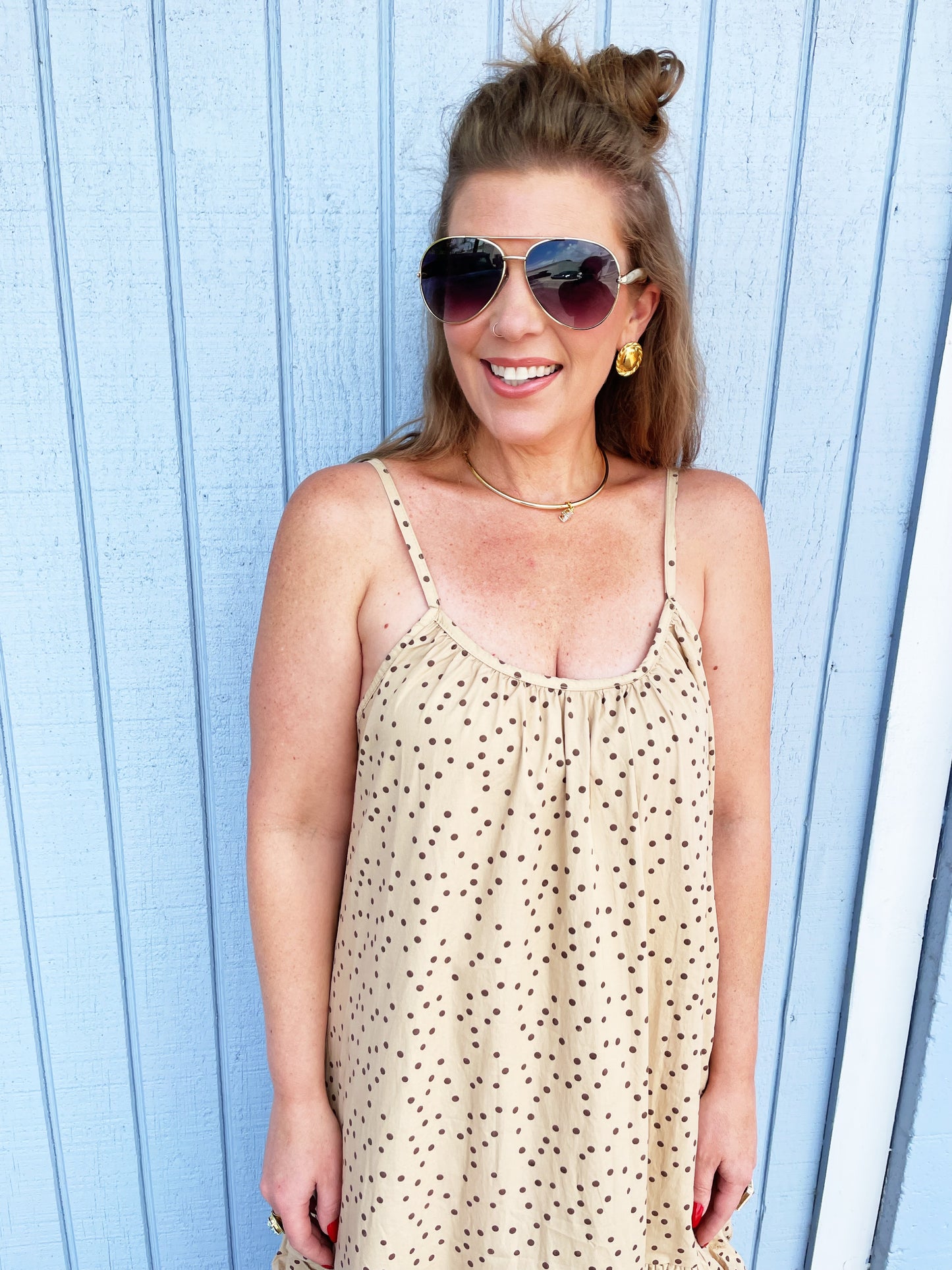 Avery Polka Dot Dress Long