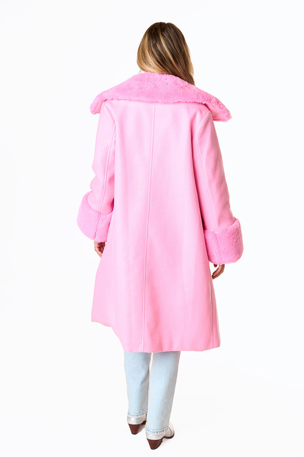 BuddyLove Carmine Faux Fur Trim Coat - Star Dust