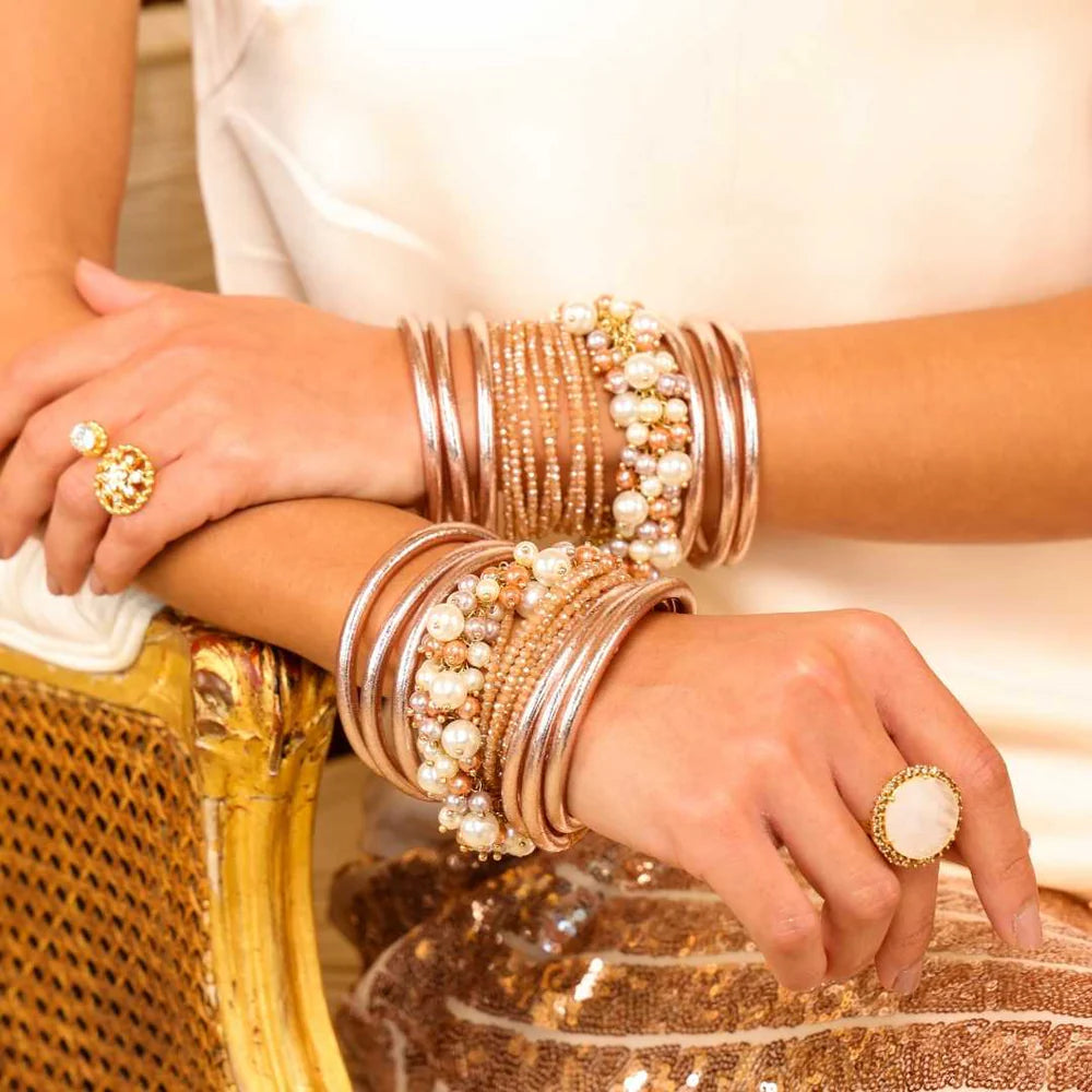 Champagne All Weather Bangles Set of 6