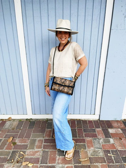 Beth Clutch- Brown Python