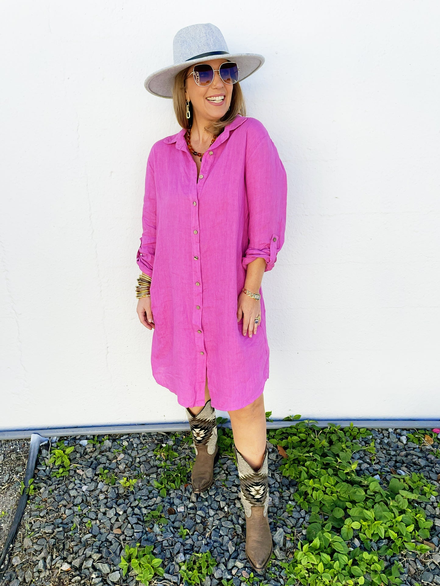 Rylee Dress in Magenta