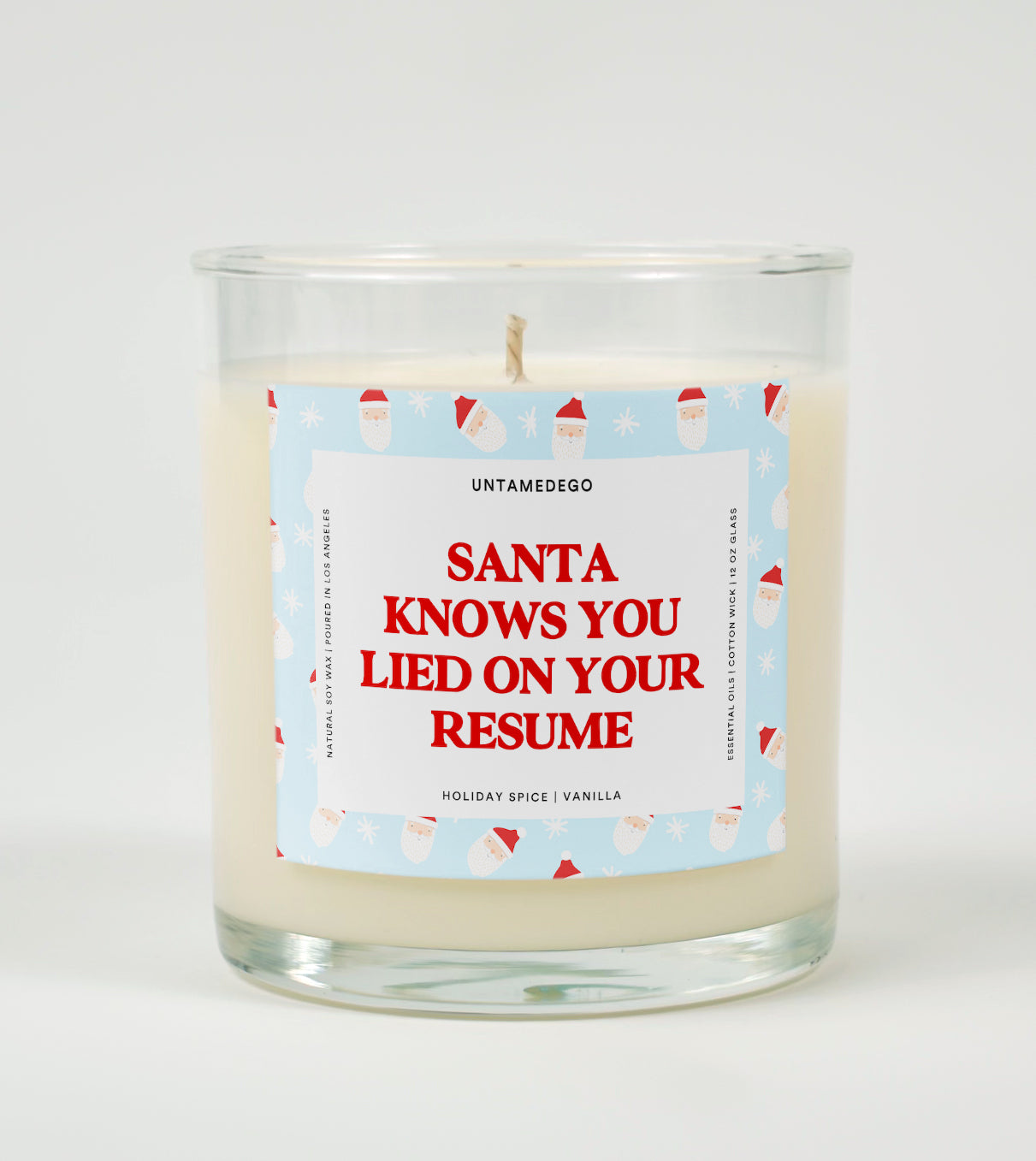 Santa Knows You Lied on Your Resume | Funny Christmas Candle