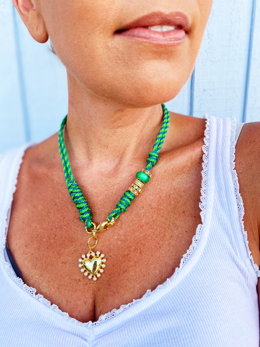 Sandrine Pearl Heart Necklace PREORDER