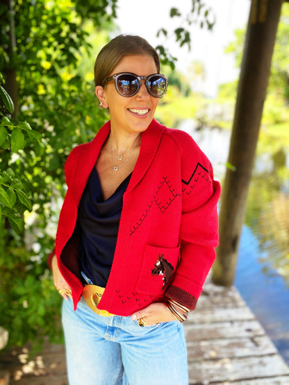 Giddyup Sweater in Red New Release