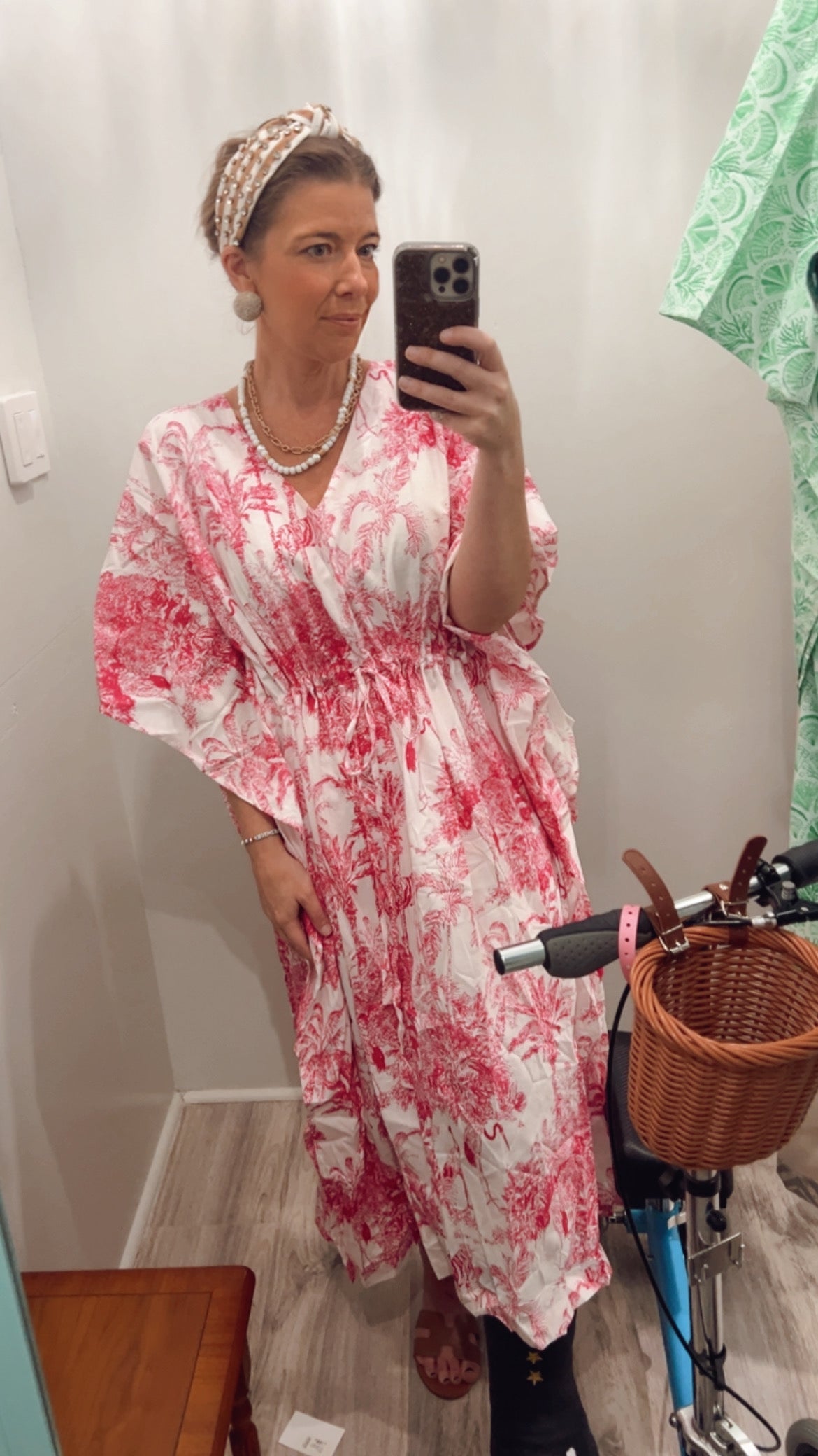 Sophia Kaftan Pink & White