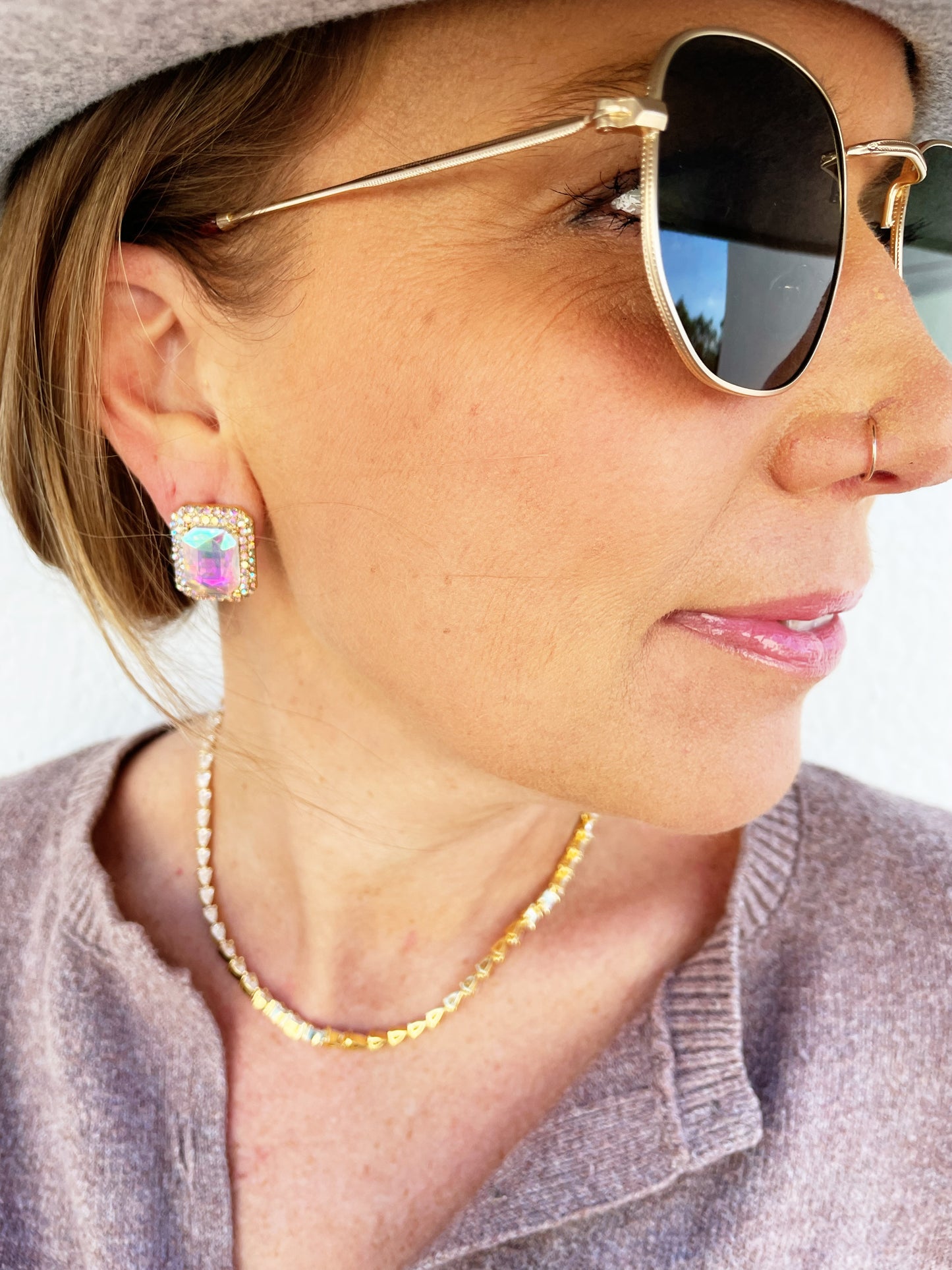 Emma Earrings in Iradescent Gold