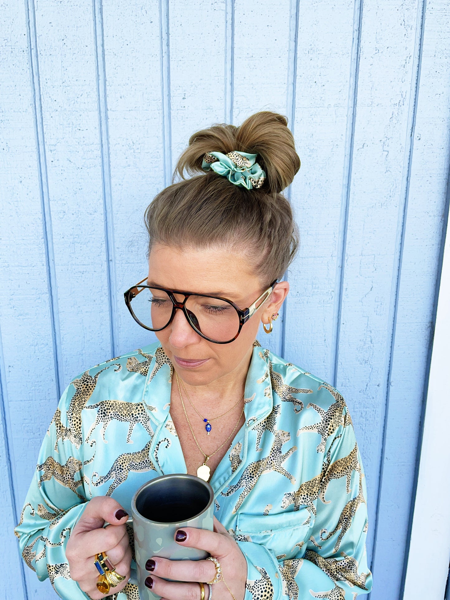 Sage Leopard Pajama