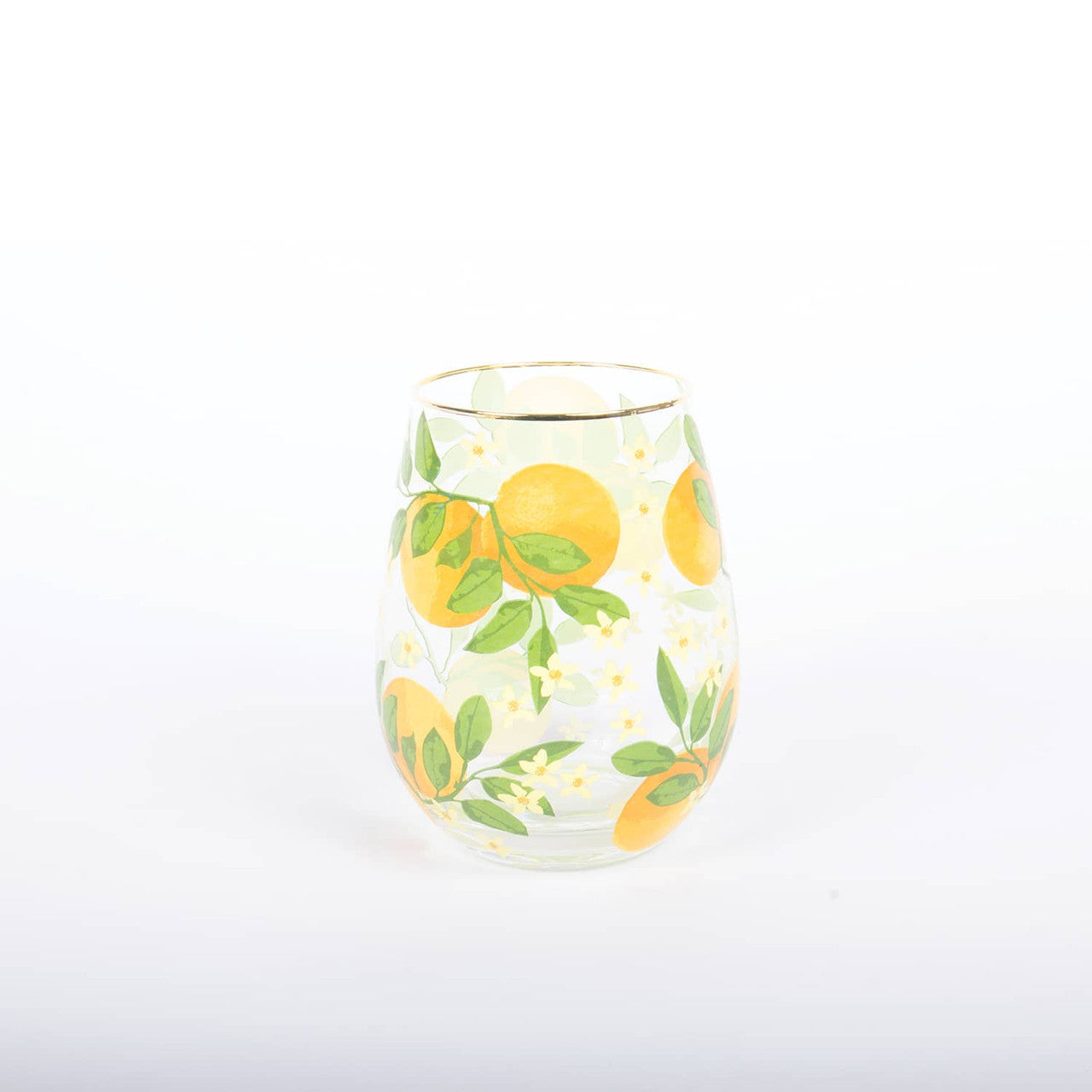 Orange Grove Stemless Wine Glass