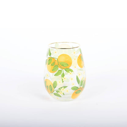 Orange Grove Stemless Wine Glass