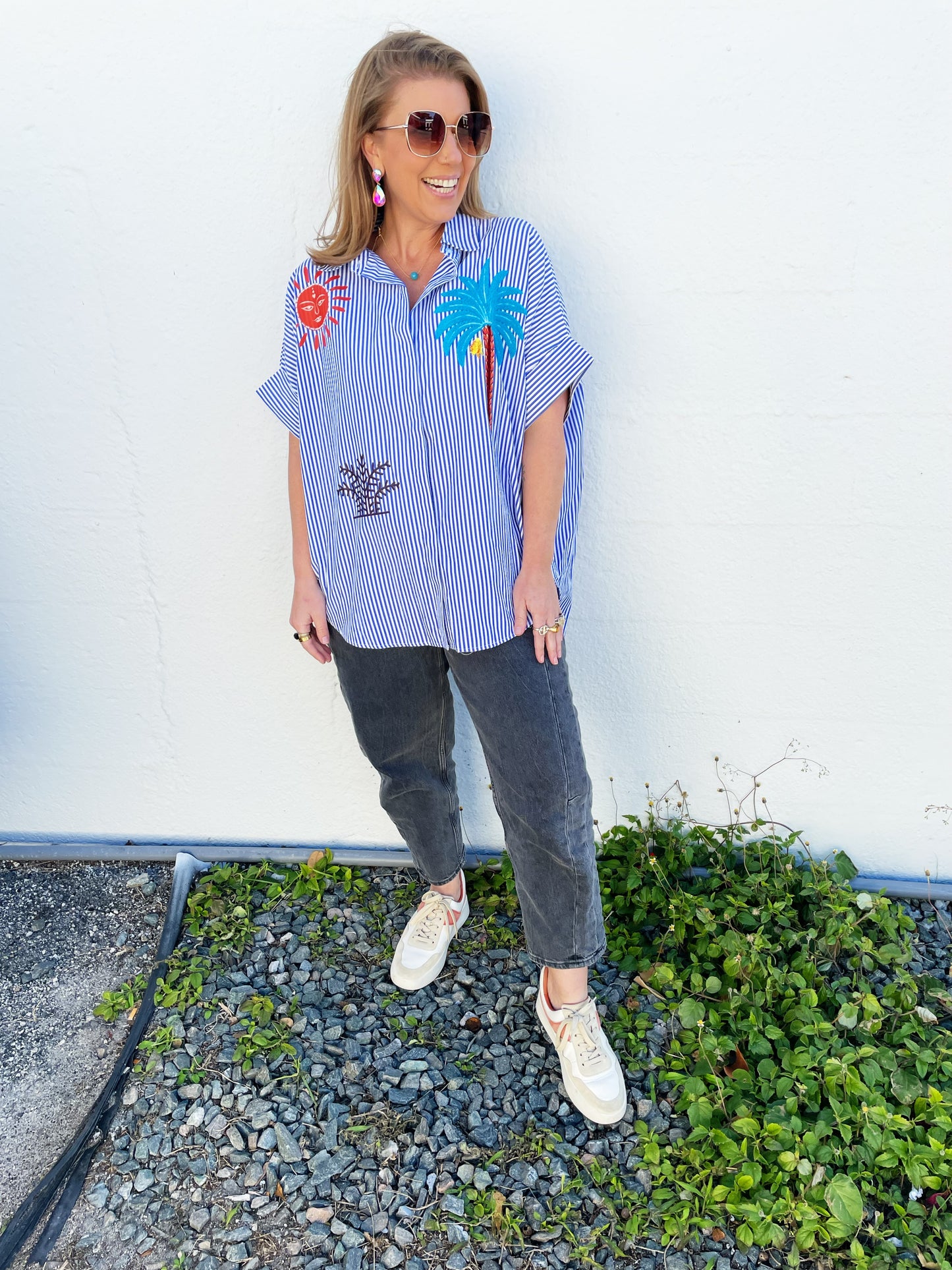 Ericka Top- Dark Blue