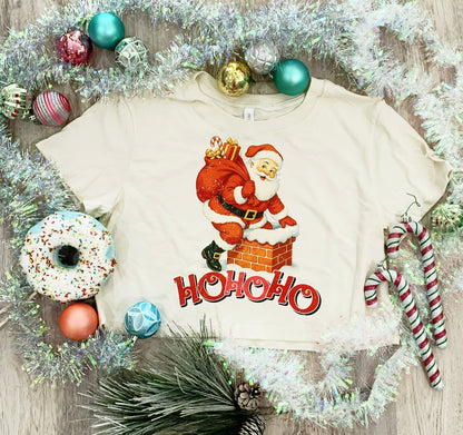 Hohoho Santa Short Cropped T-shirt