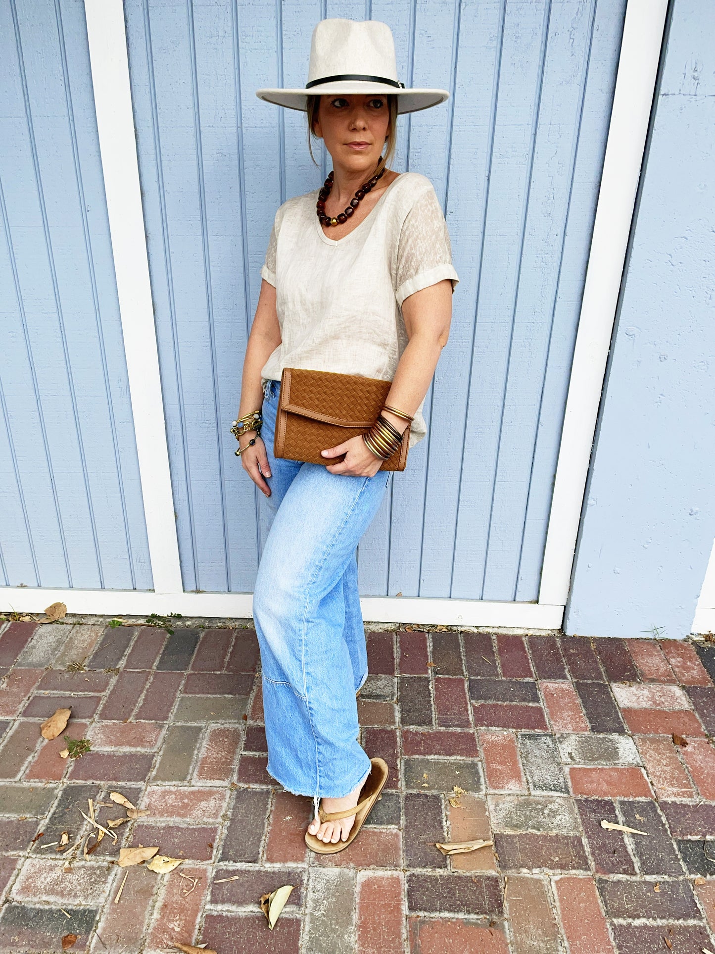 Beth Clutch- Woven Saddle Vegan Suede