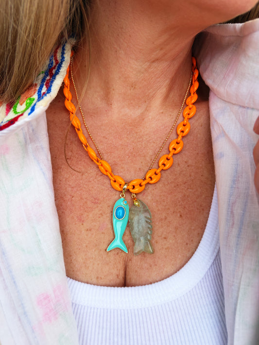 Olivia Neon Fish Necklace