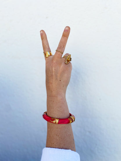 Gold Leaf Thin Faceted Lucite Bangles *SAMPLE SALE