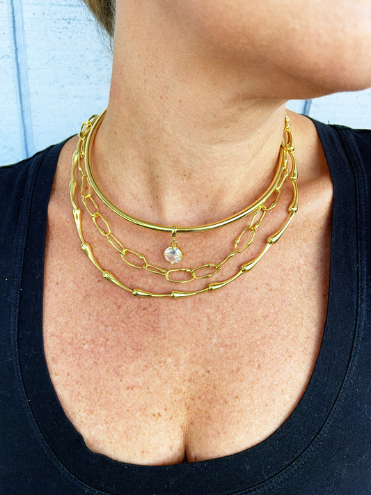 Round Cut Necklace Cuff