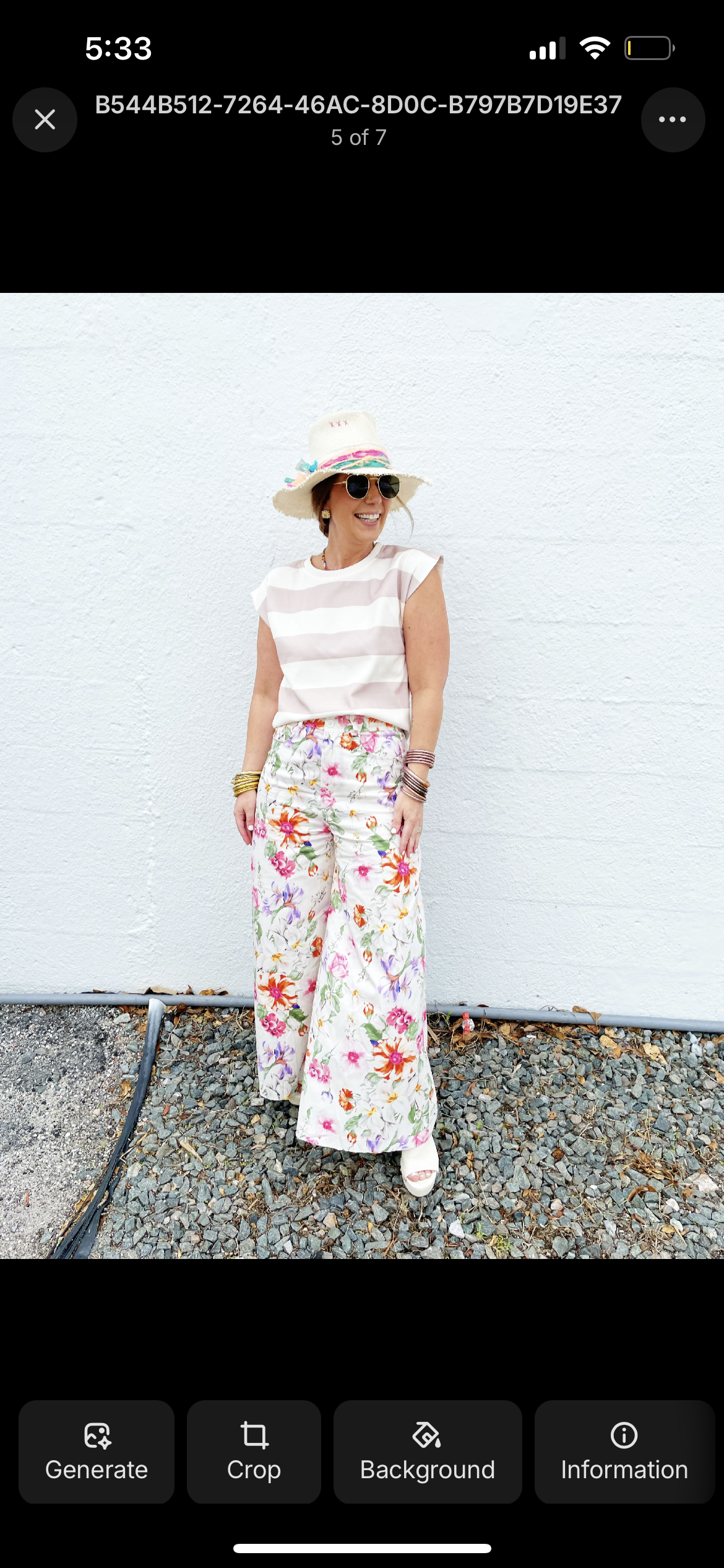 Floral Pants in White