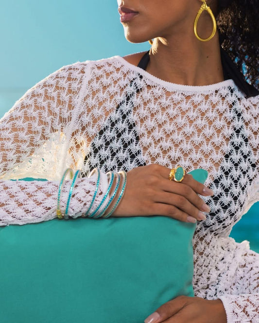 THREE QUEENS ALL WEATHER BANGLES® (AWB®) - AQUA medium PREORDER