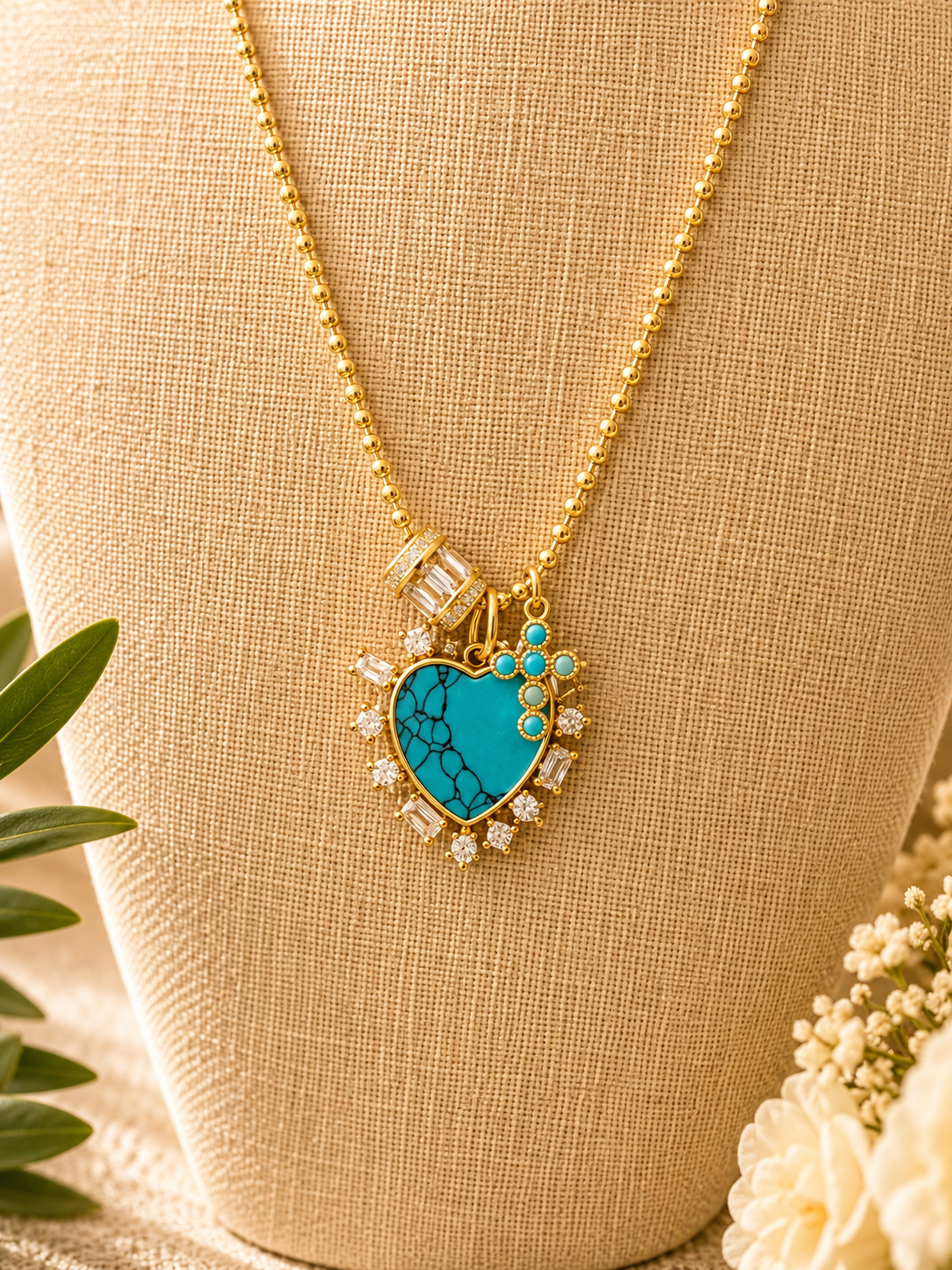 Prianka Necklace Turquoise Heart