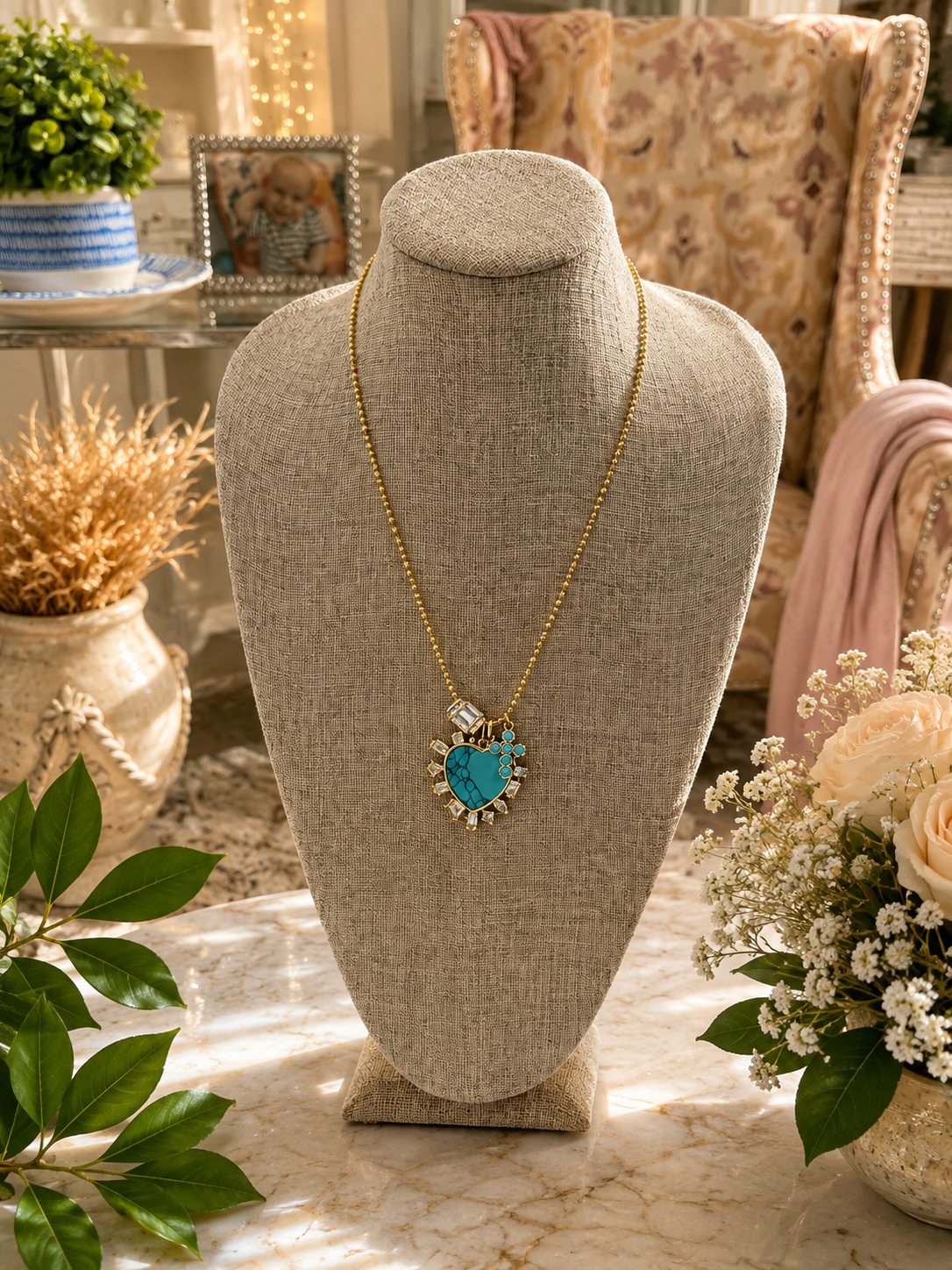 Prianka Necklace Turquoise Heart