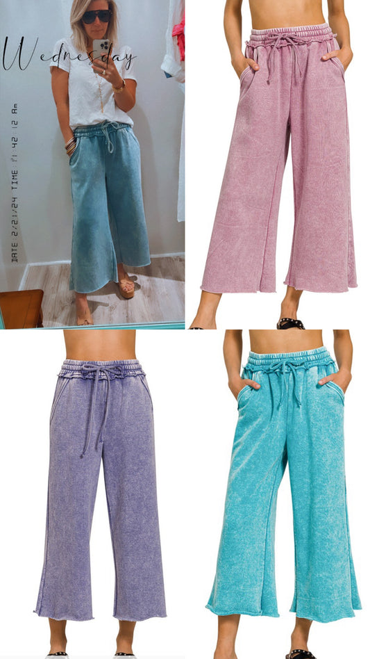 Acid Wash Palazzo Sweats