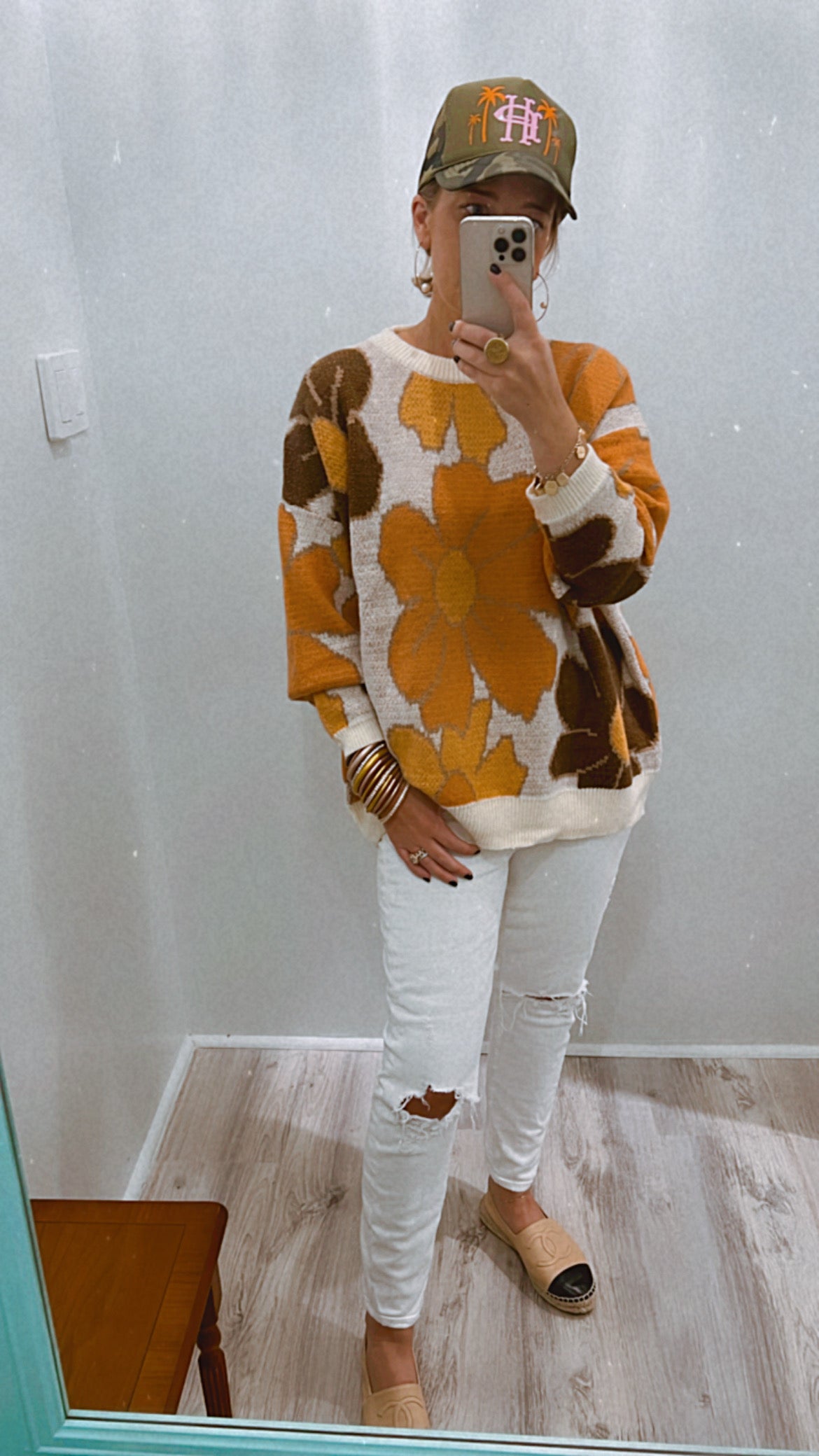 Floral pattern susie sweater