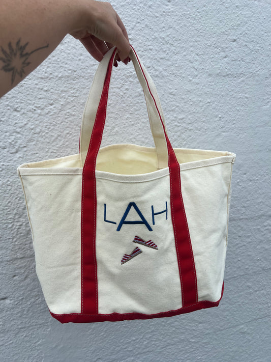 Monogrammed Espadrille Tote