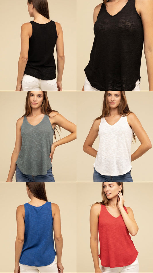 V Neck Sleeveless Cami Top