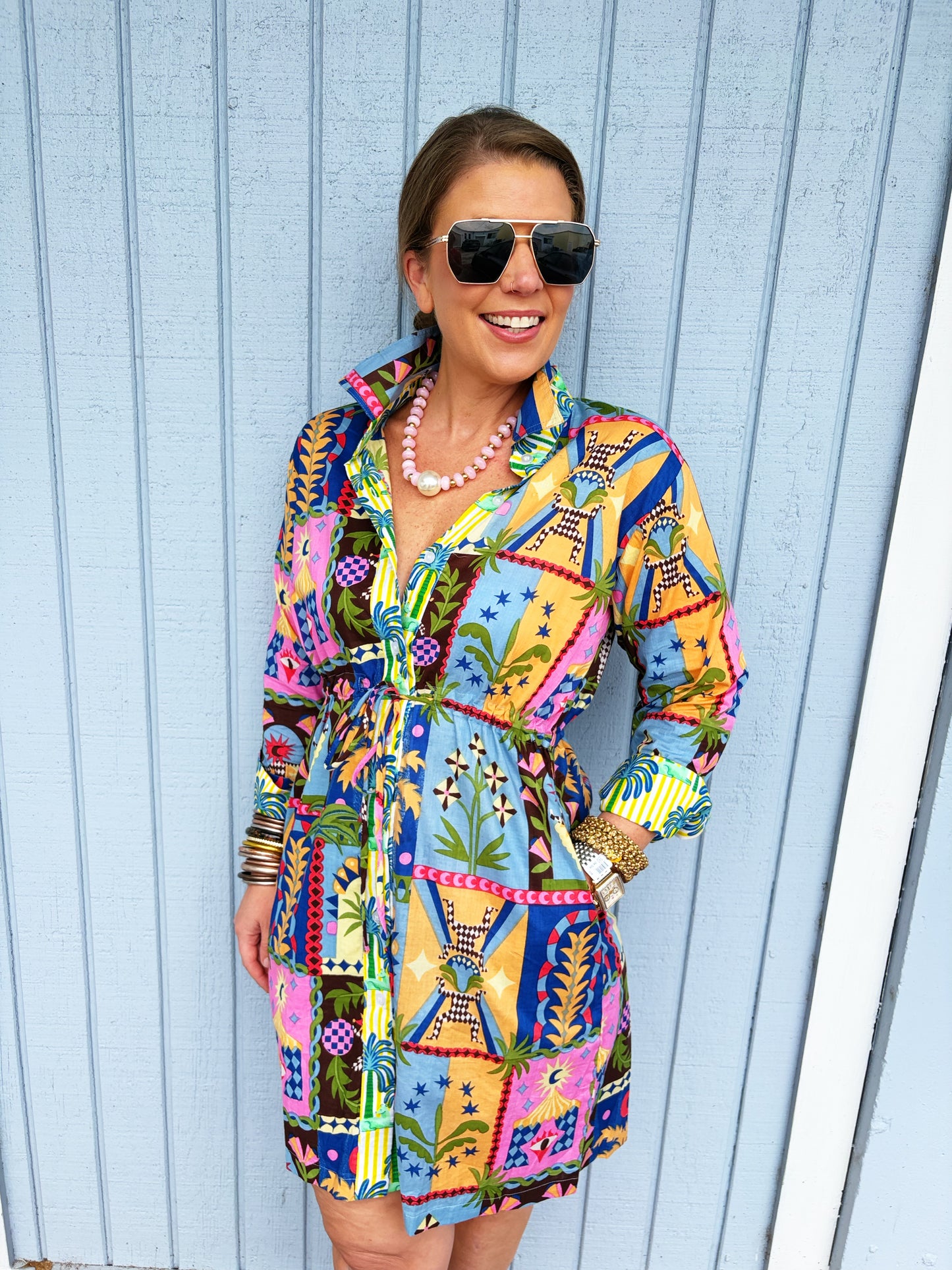 Mystic Print Claudette Tie Dress