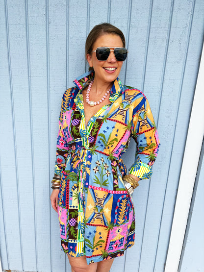 Mystic Print Claudette Tie Dress