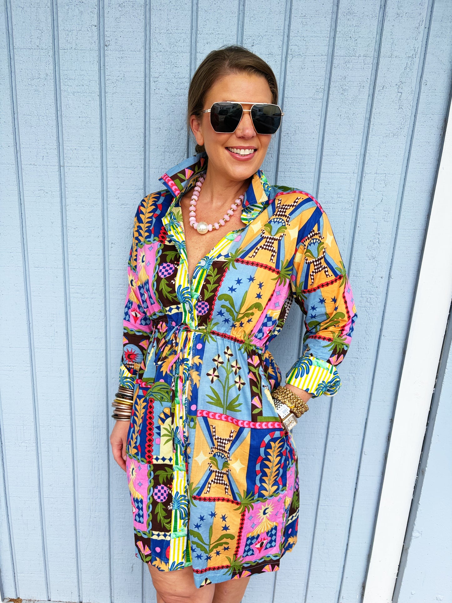Mystic Print Claudette Tie Dress
