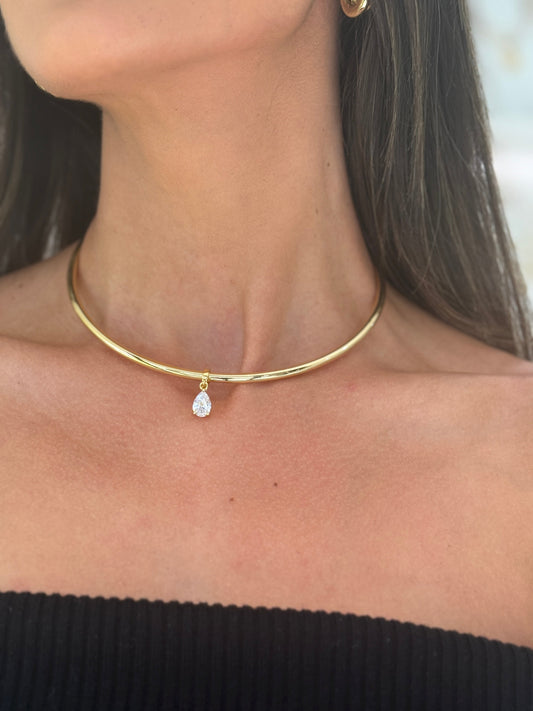 Pear Cut Necklace Cuff