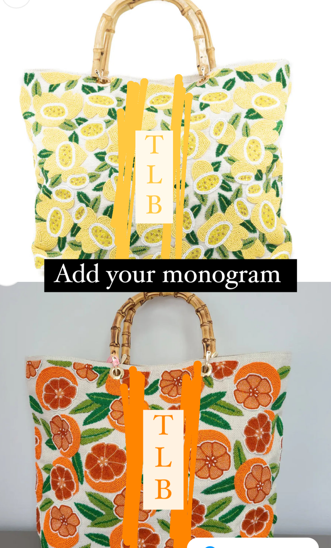 Fruits Galore Bag **Custom Bag**Add your Monogram