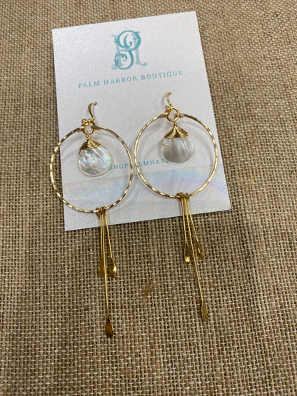 Hawaiian Gold Plated- Pearl City Earrings