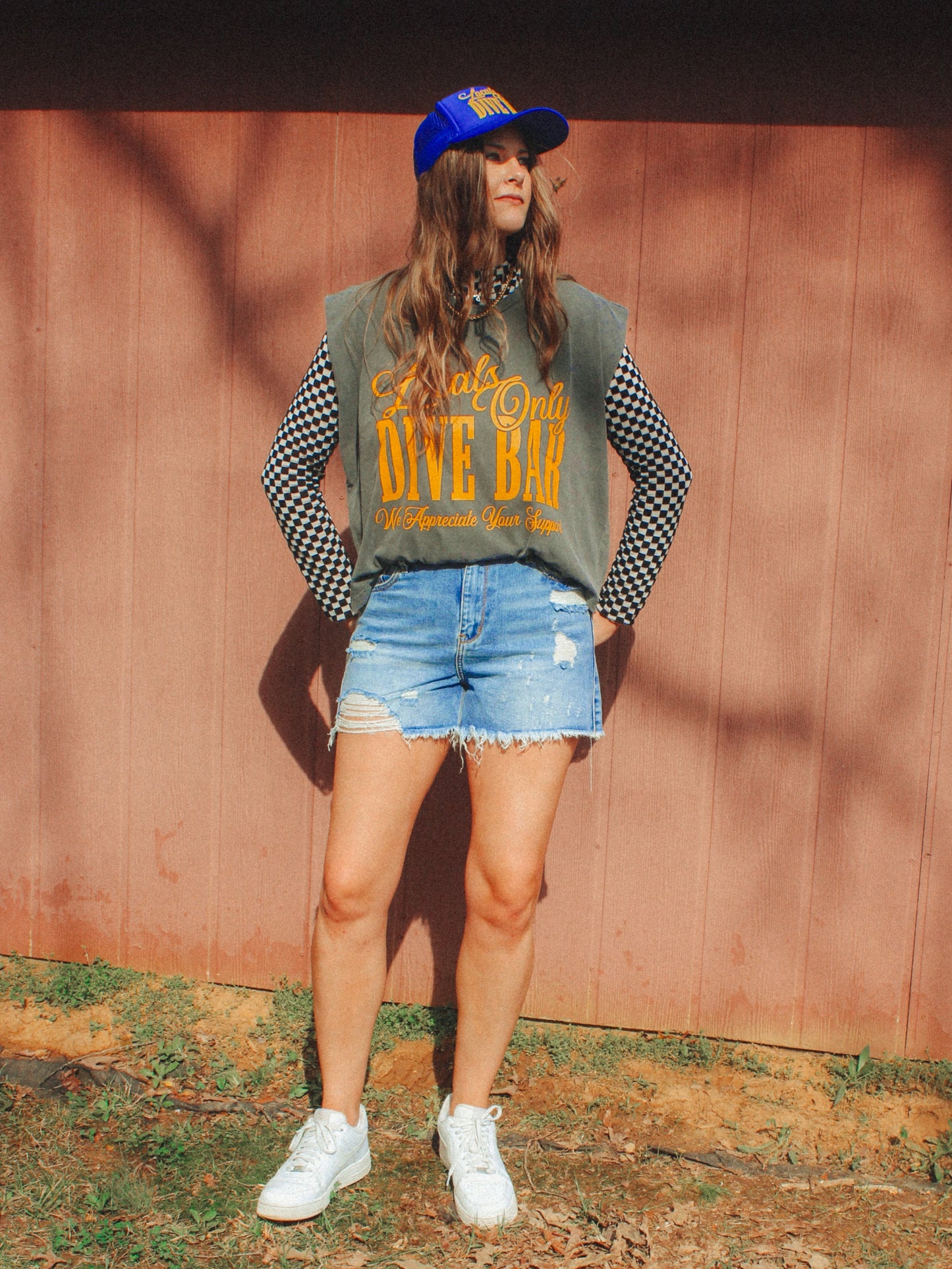 Underground Original Design: Locals Only Dive Bar Vintage Cropped Muscle Tank