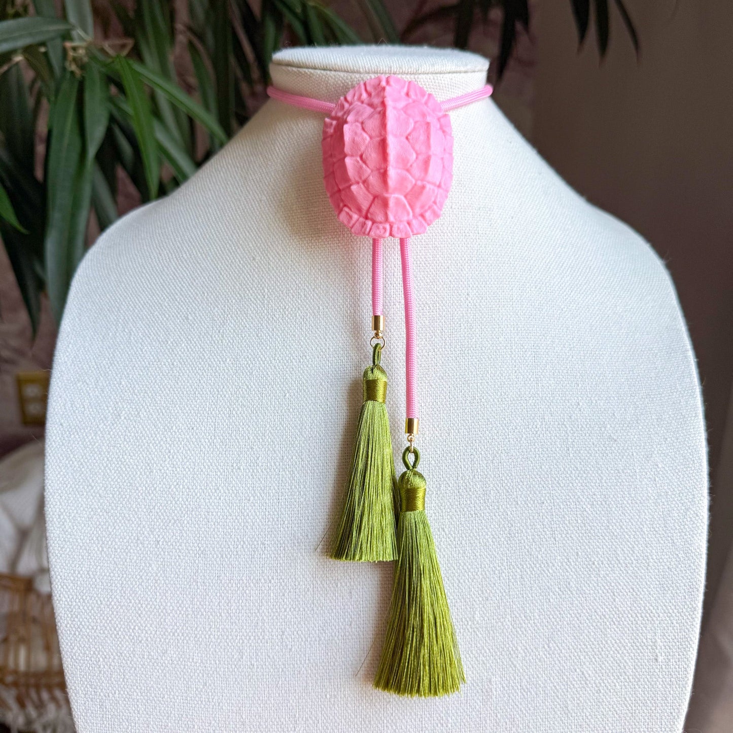 Tortoise Bolo Bubble Gum Pink with Bubblegum & Olive