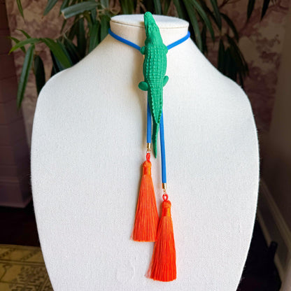 Alligator Bolo Green with Ocean Blue & Orange