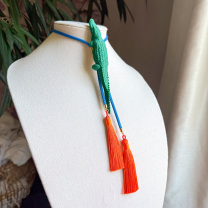 Alligator Bolo Green with Ocean Blue & Orange