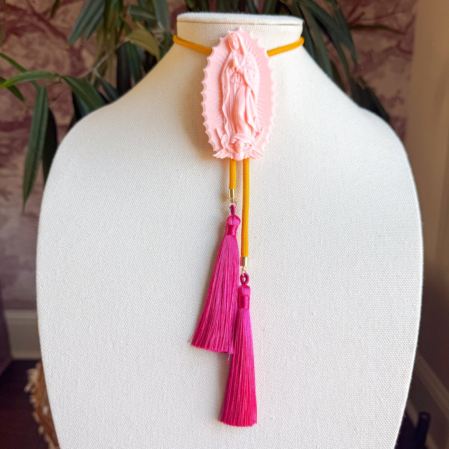 Our Lady of Glitterati Bolo Blush Pink with Golden Yellow & Fuchsia