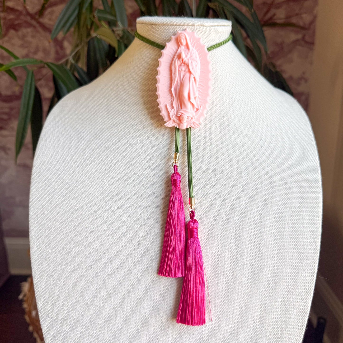 Our Lady of Glitterati Bolo Blush Pink with Olive & Fuchsia