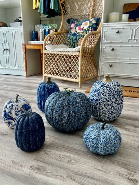 Blue and White Pumpkin Medium