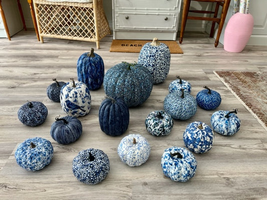 Blue & White Pumpkin Small