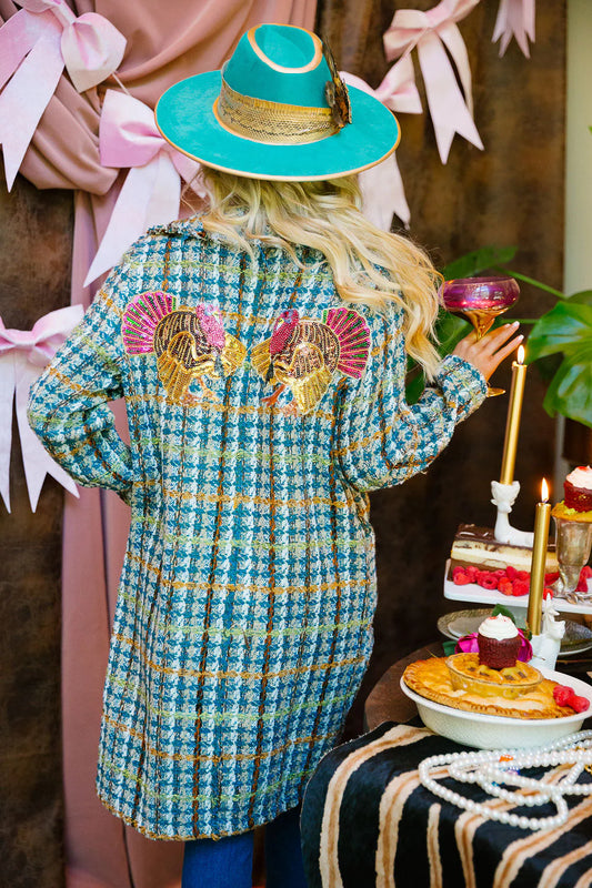 Gobble Glam Tweed Coat  PREORDER