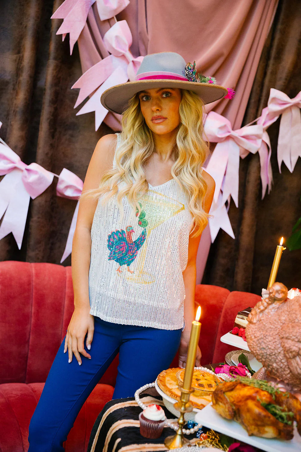 Fizz The Season Silver Sequin Tank Preorder