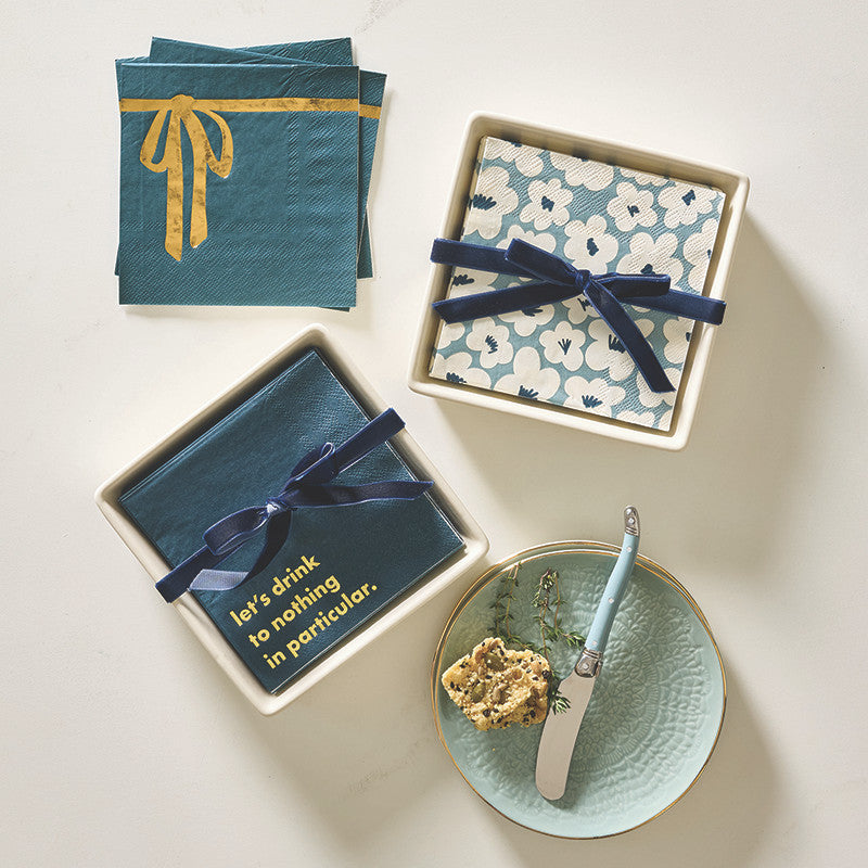 Ceramic Napkin Tray + Napkins - Let's Drink PREORDER EARLY FEB