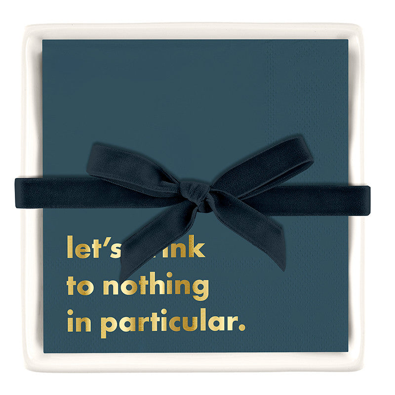 Ceramic Napkin Tray + Napkins - Let's Drink PREORDER EARLY FEB