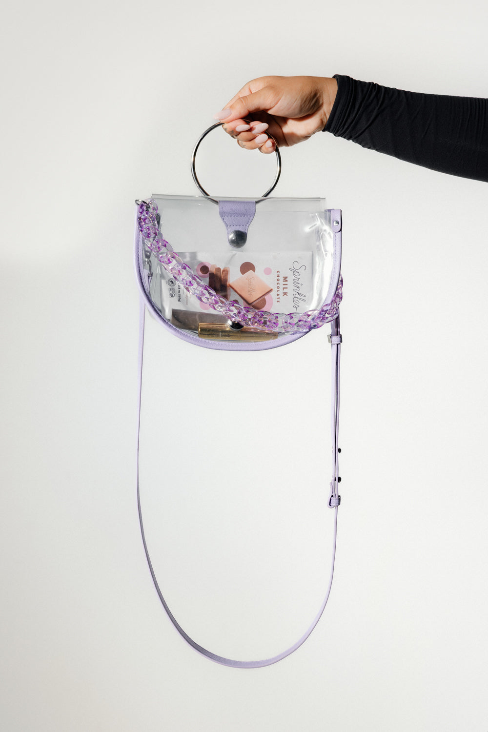 Clear Semi-Circle Crossbody