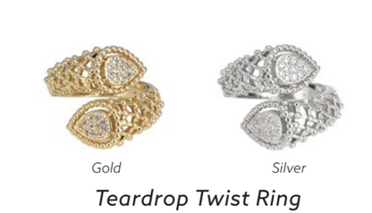 Teardrop Twist Ring